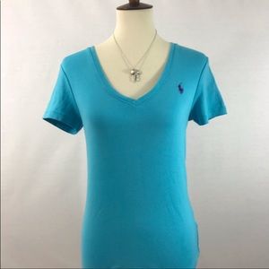 Ralph Lauren blue v-neck shirt
